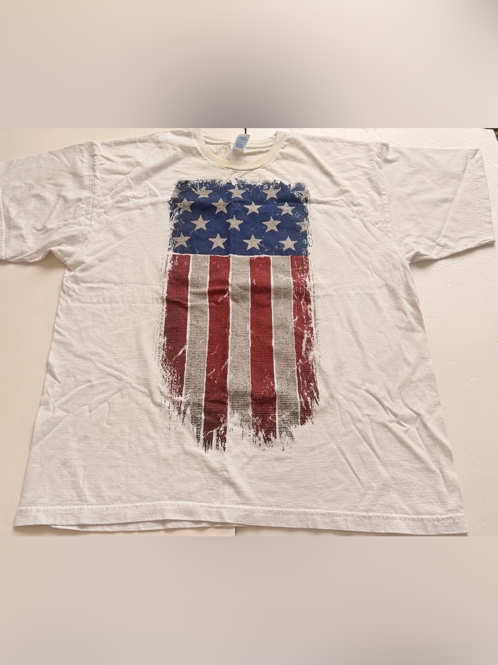 Vintage USA American Flag Graphic T-Shirt 2XL Distressed Patriotic Tee